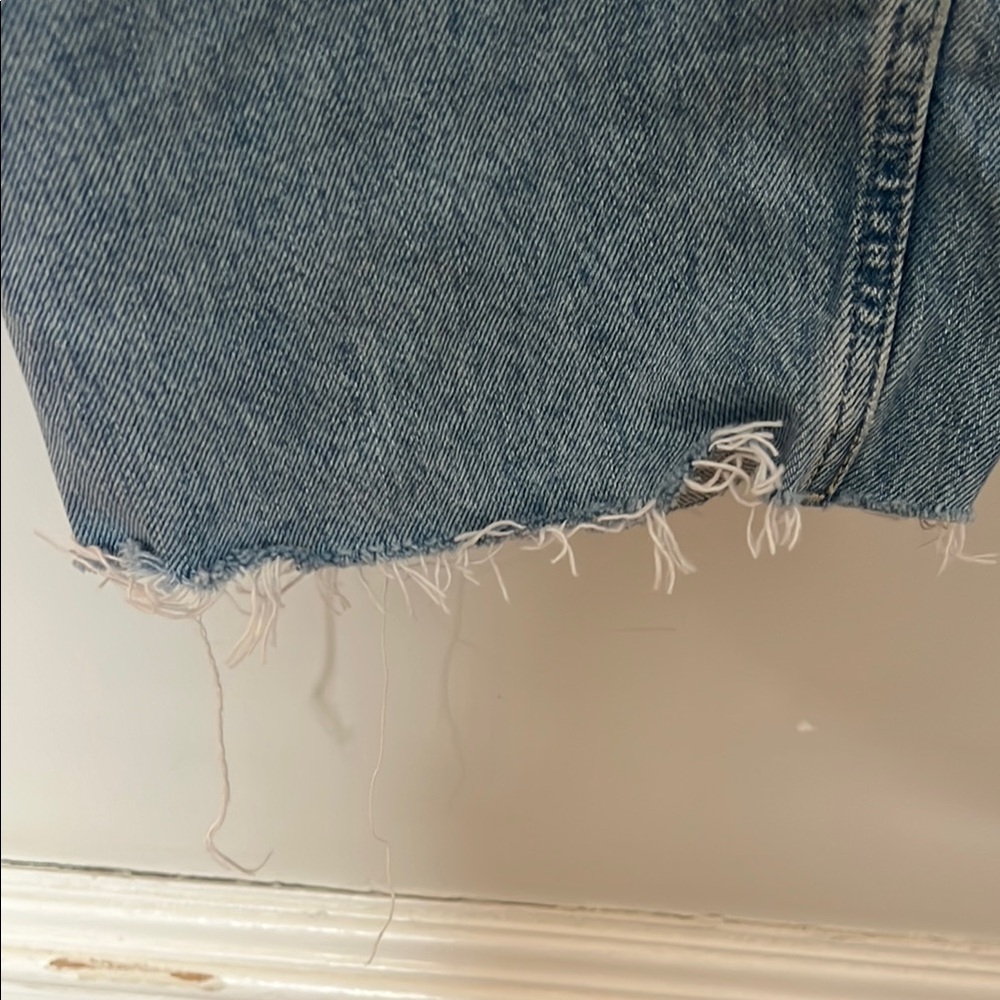 Madewell women’s Darted Button Front Barrel Leg Jean (frayed) - Picture 6 of 6